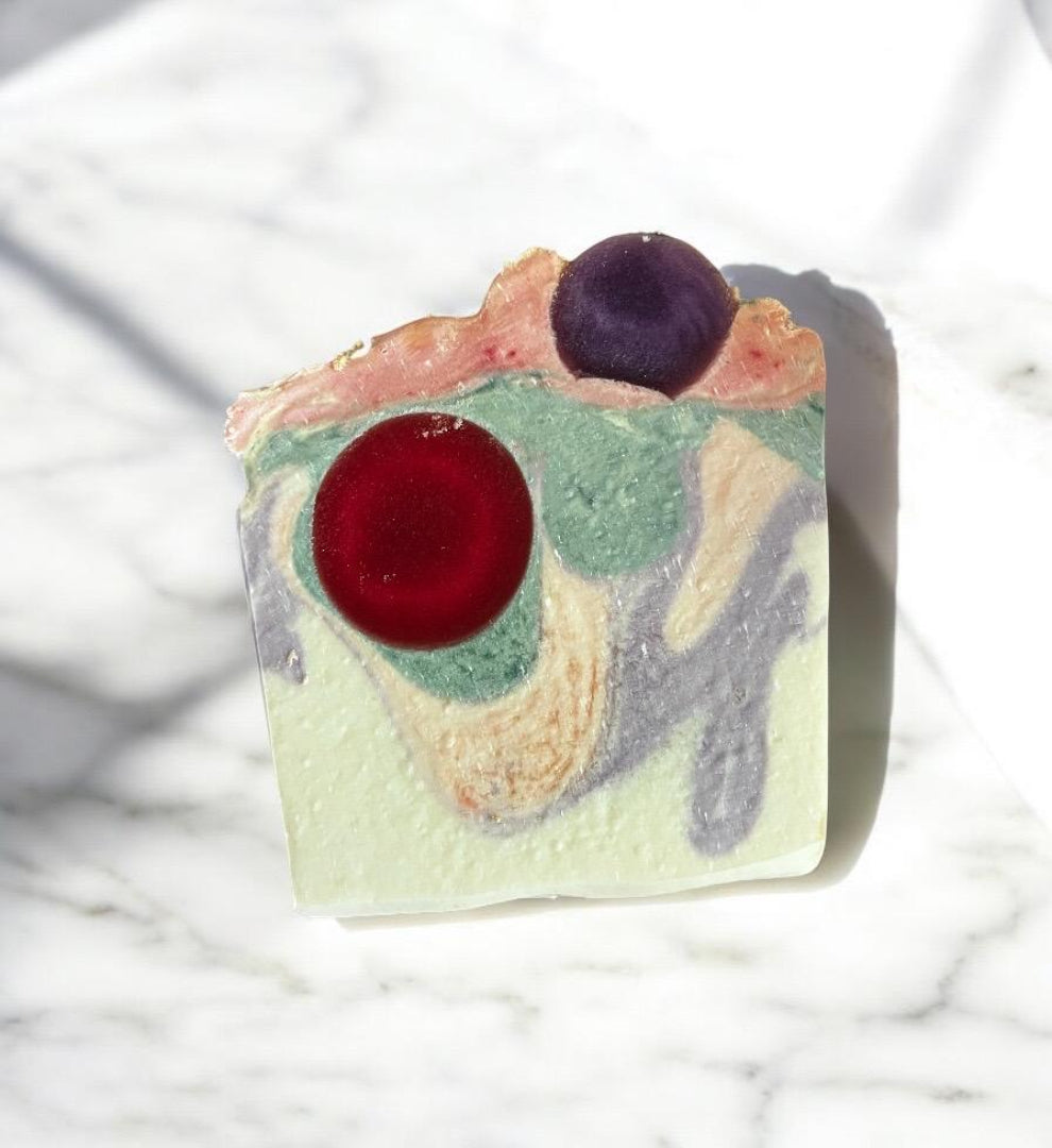 Pink Lemonade Soap Slice Vegan SLS Free Cold Process - Rosetta Creative Boutique